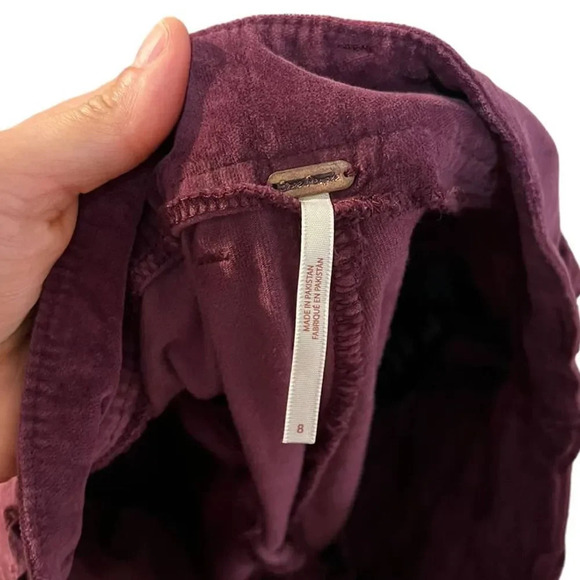 Free People Hit Back Slim Flare Pants Fig jam  NWOT - Picture 5 of 5